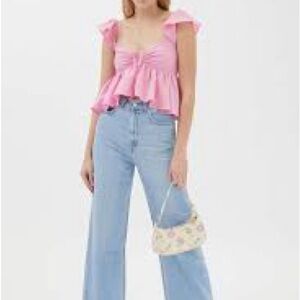 URBAN OUTFITTERS PINK BABYDOLL TOP